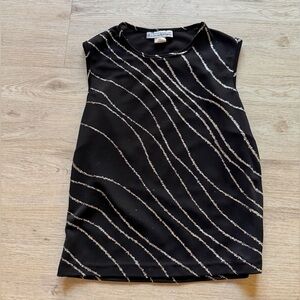 Self Esteem Black Top with Metallic Accents